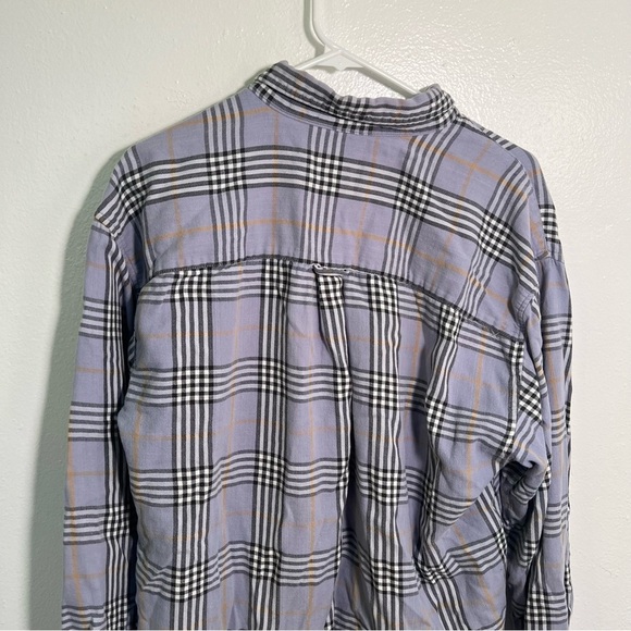 Vintage Sun River Clothing Flannel Button Down Blue Gray Plaid L - Picture 7 of 9